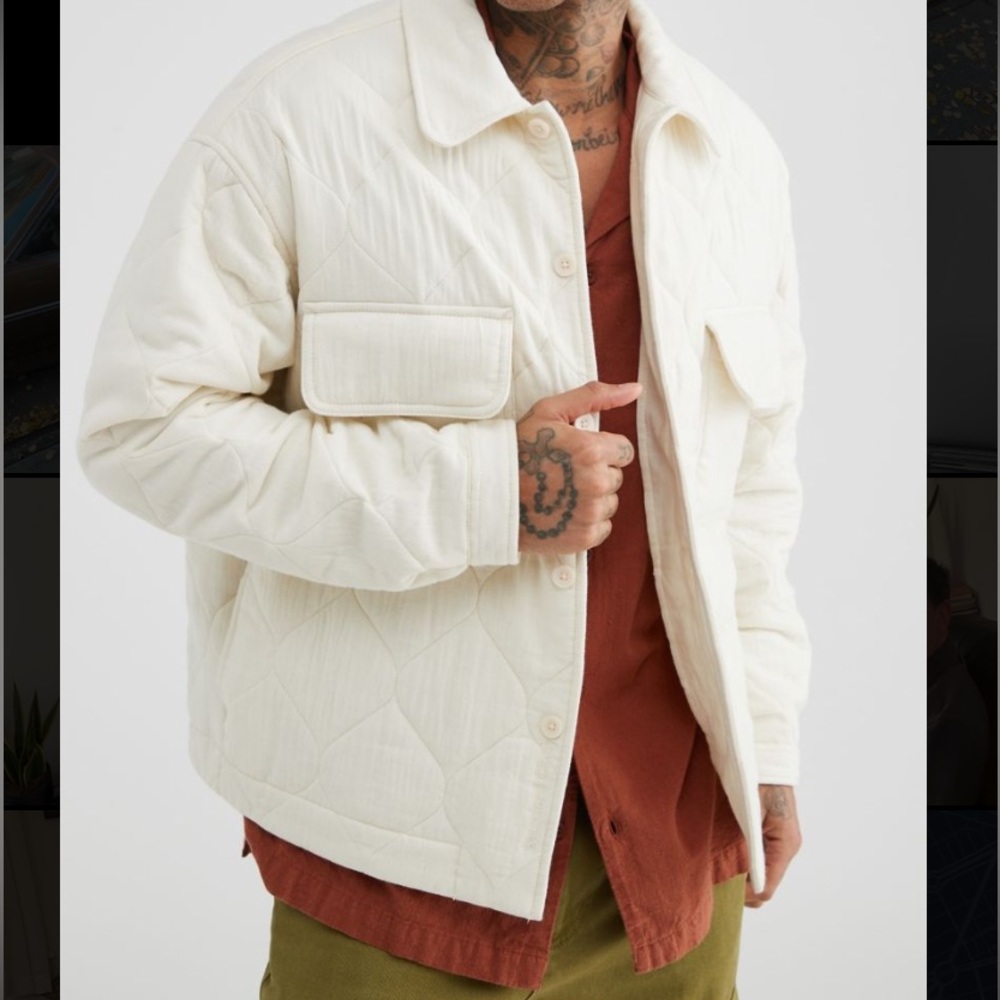 Standard Cloth Quilted Jacket Cream Size M